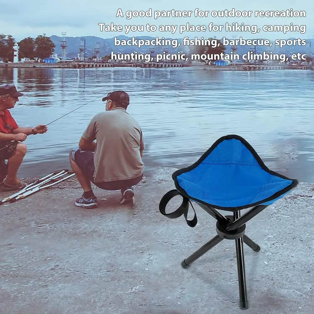 Foldable Fishing Picnic Chair Folding Seat Portable Outdoor PackSeat Camping Stool 3-Legged Canvas Chair Outdoor Tripod Stool