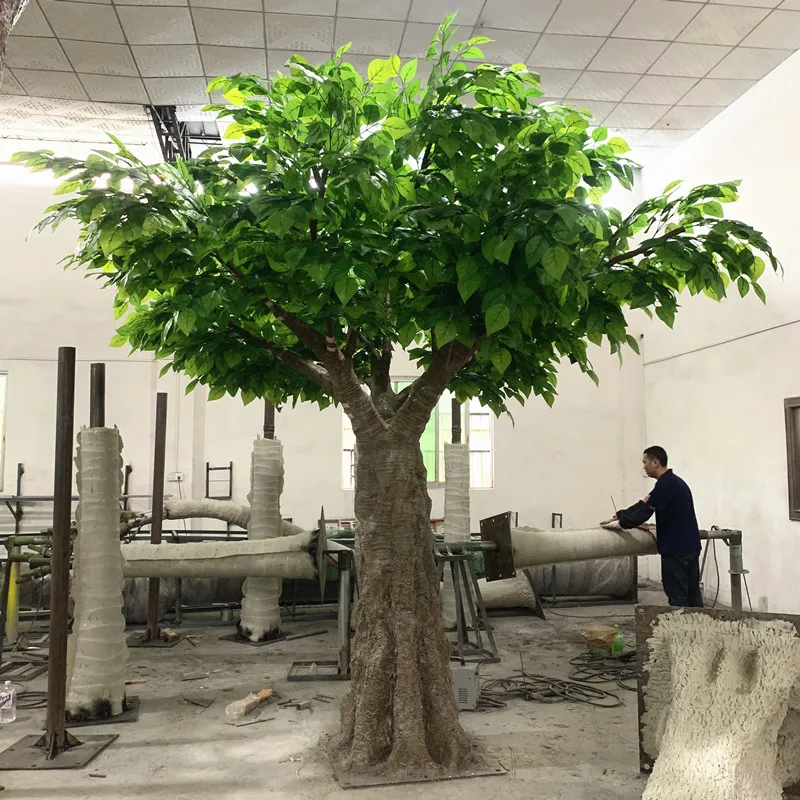 Garden wedding decoration large plastic green plant banyan artificial tree room