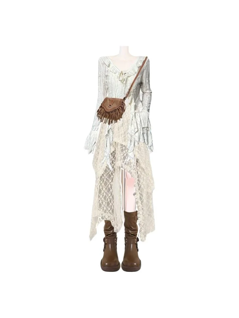 n Sle – ensemble t-shirt pour femmes, coupe cintrée, bretelles Cardigan, tenue ethnique Wind Clete, printemps et été