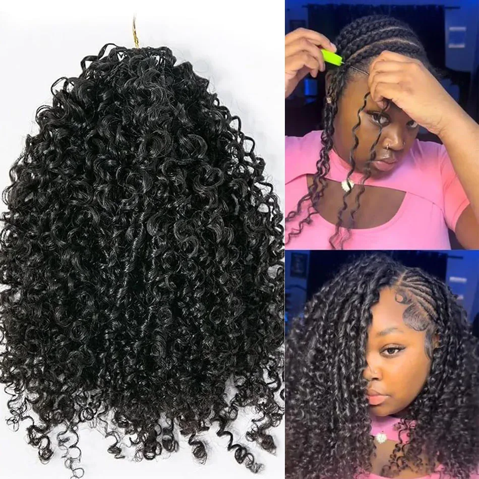 

12A Natural Pre-Separated Afro Small Kinky Curly Crochet Hair Invisible Curls Easy Install Knotless Feather Light Small Spiral