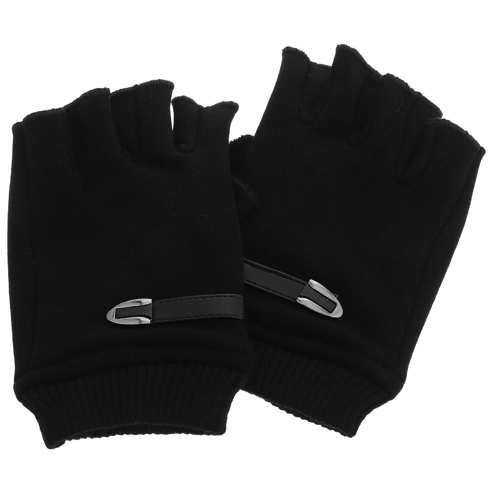 

Fleece Half Finger Gloves Black Cycling Running Touch Screen Winter Warm Gloves for Women Men Climbing Hiking Outdoor