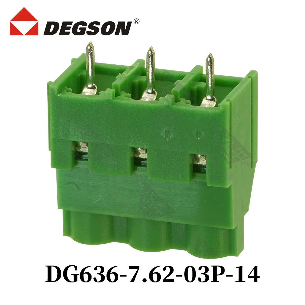 DEGSON DG636-6.35-04P-14-00ZH DG636-7.62 برغي موصل PCB كتل طرفية KFDG636 2P-12P MKDS5 فينيكس الاتصال 32A 1000V