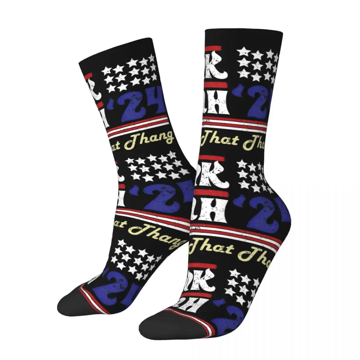 

Fashion Hawk Tuah 24 Spit On That Thang Retro Basketball Socks Polyester Long Socks for Women Men Sweat Absorbing