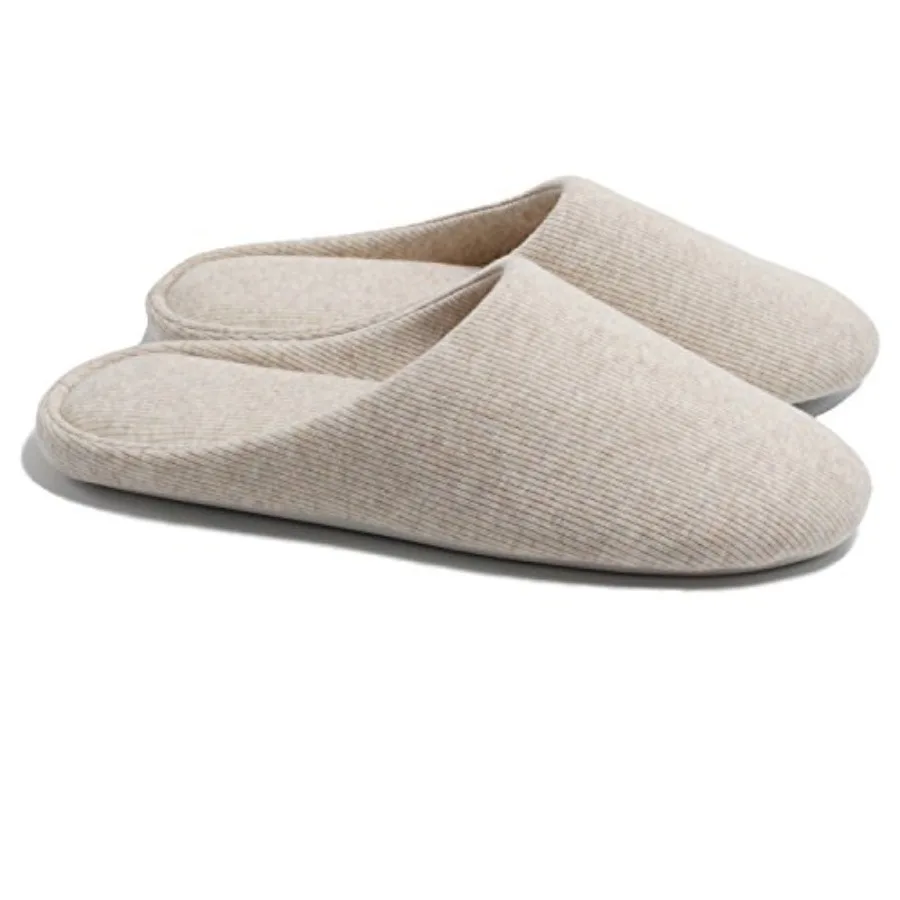 

ofoot Women's Non-Slip House Slippers - Lightweight Cotton Memory Foam Indoor Slip-On Machine Washable and Foldable Travel Desi