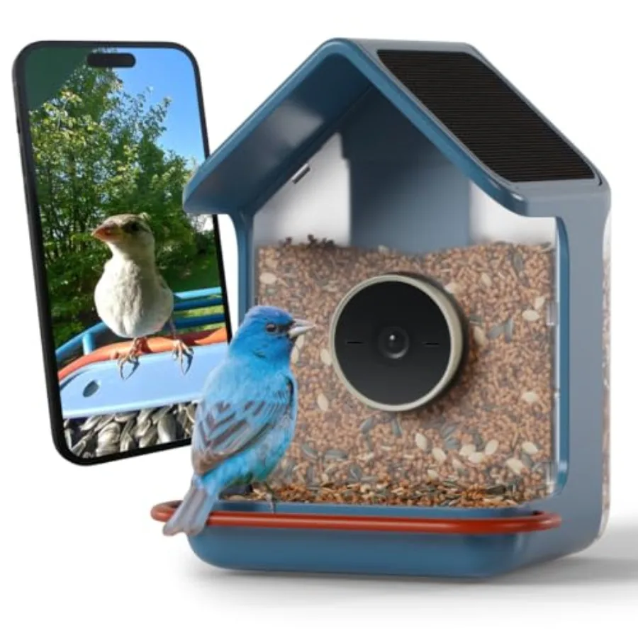 

Умная кормушка для птиц Birdbuddy 2 с камерой, двойной солнечной панелью для улицы, HD-трансляция в реальном времени, улучшенная AI-идентификация видов птиц