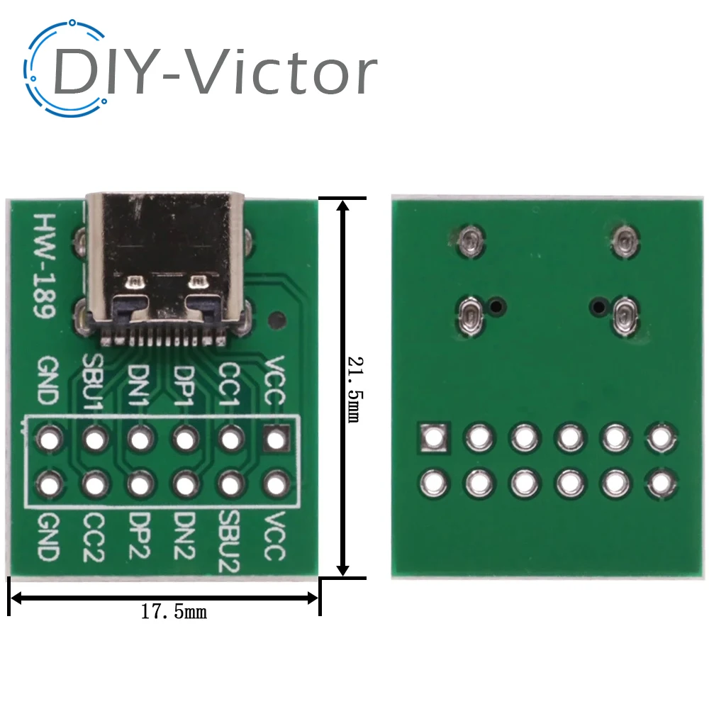 1PCS USB TYPE-C to DIP PCB Connector Pinboard Test Board Solder Female Dip Pin Header Adapter