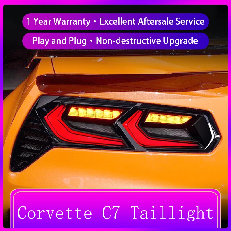 Running Tail Light Auto for Cars 12V Chevrolet Corvette C7 2014-2018 LED Drl High Configure Taillight Turning Accessories Lamp