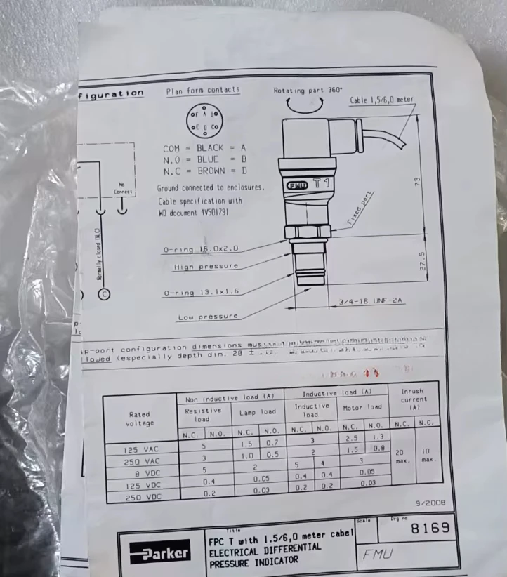 PDS243 L20 pressure switch  Brand new 1 PIECE