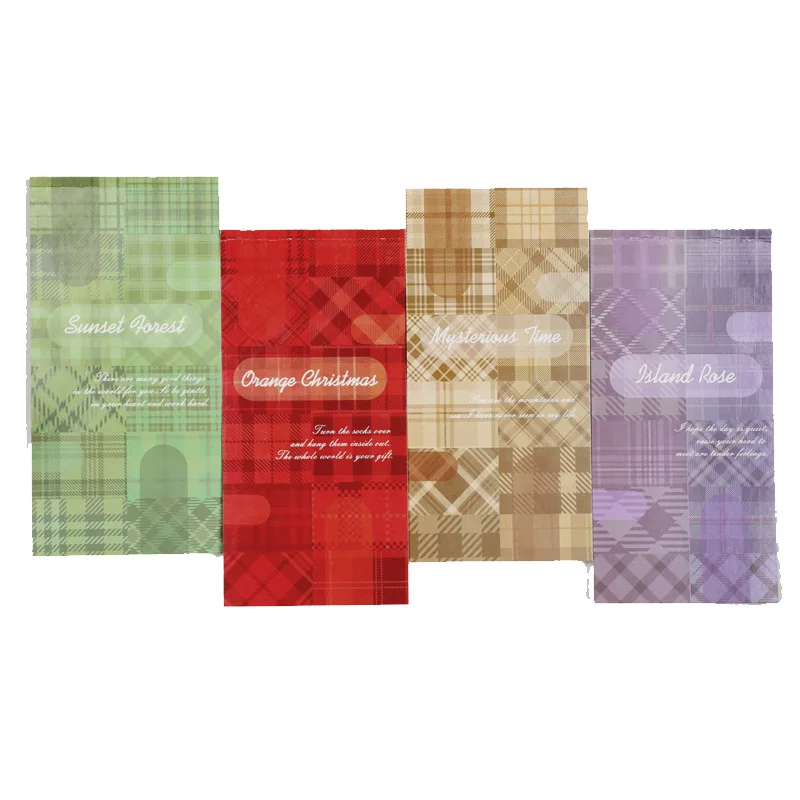 20 pcs/pack Vintage plaid series stickers decoration Diary Album Scrapbooking Material  handmade Adhesive DIY Sticker