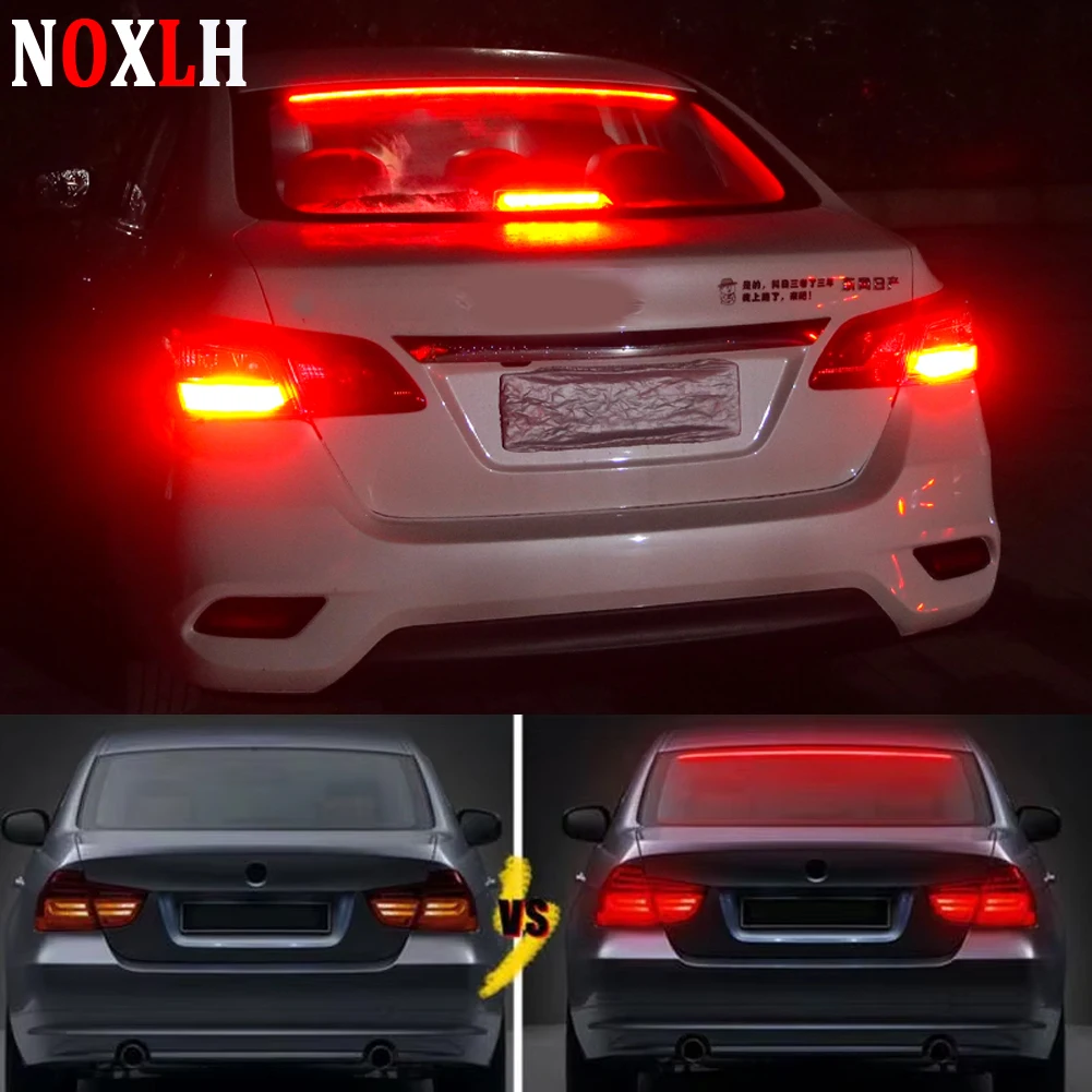 

LED Car Additional Brake Light Strip 12V 100cm Flexible Red Turn Signal Running Rear Tail Warning Lamp Car Styling Accessories