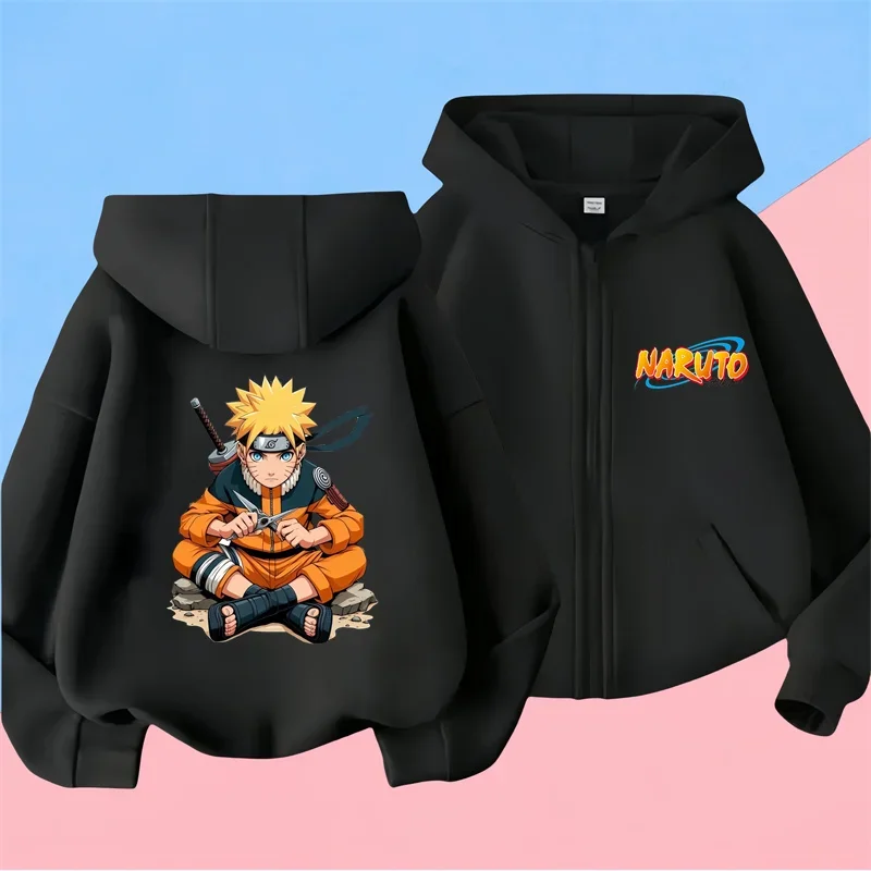 Naruto cartoon hoodie Kids zipper Hoodie Girls Clothes Teen Boys full sleeve hoodie Naruto kids pullover Fall casual sports top