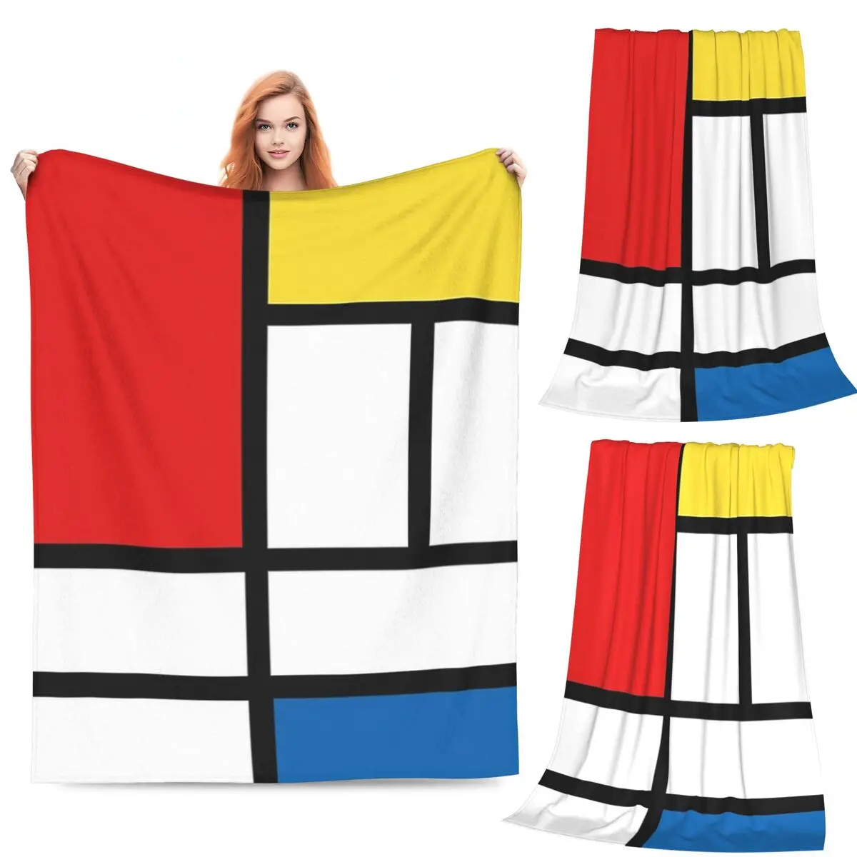 

My Mondrian Blanket Fleece Sofa Throw Blanket Breathable Throw Blankets for Couch Bedding Office Throws Bedspread Quilt