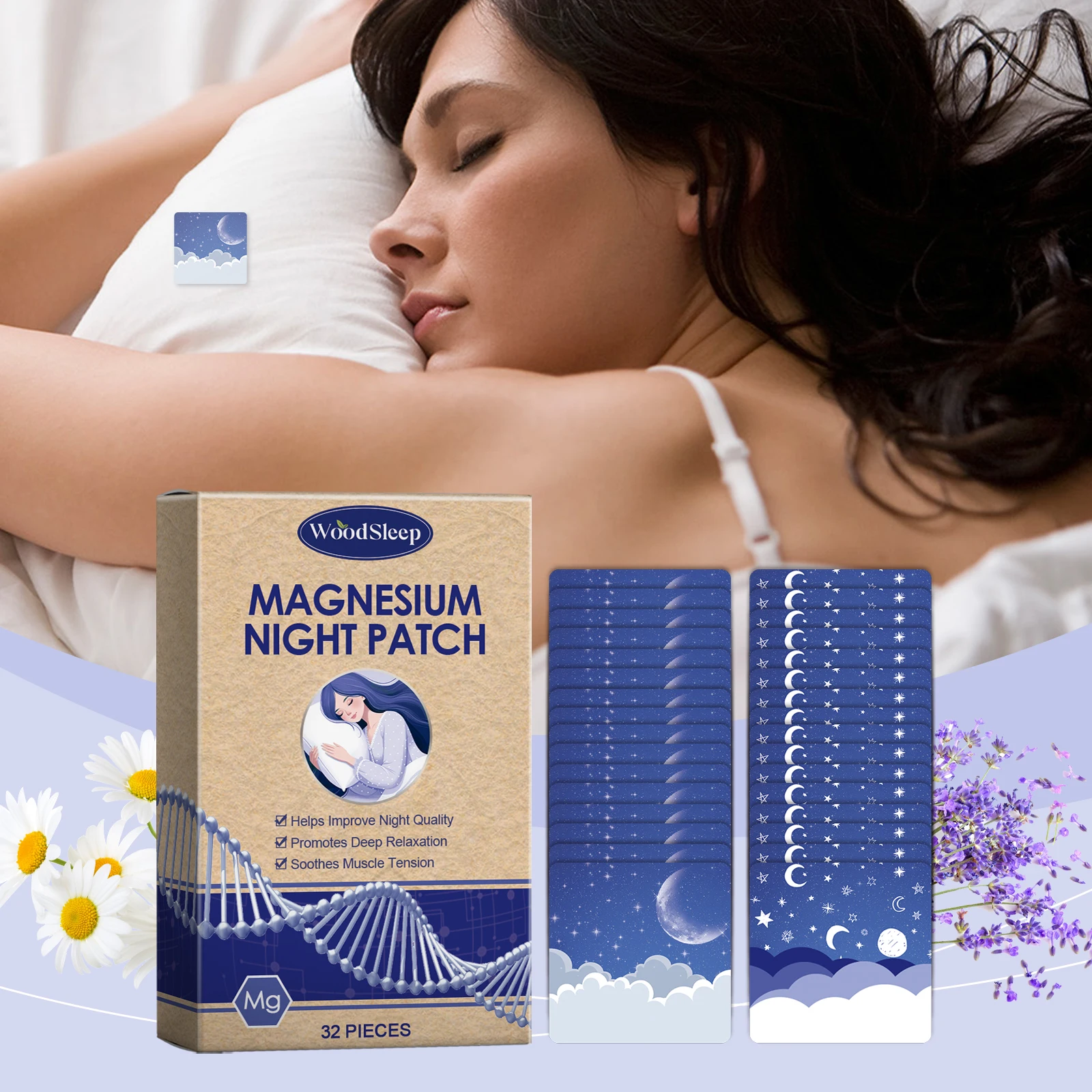 Plant Sleep Patches for Nighttime Relaxation Lightweight Portable Care Essential for Better Sleep at Home