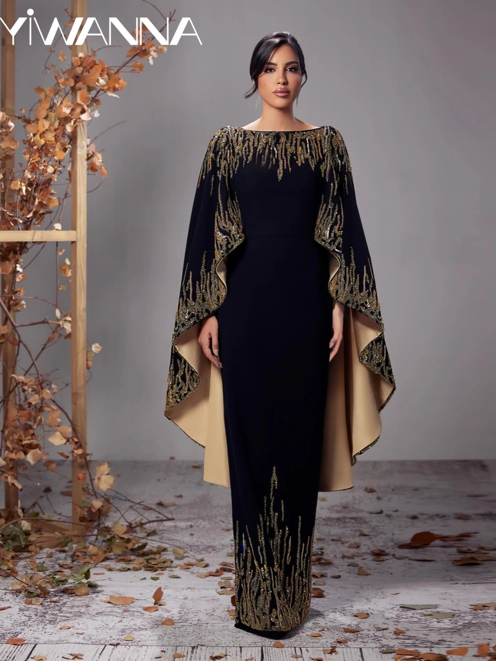 

Mother Of The Bride Dress For Wedding Luxury Beaded Floor-length Evening Dress Customized Boat Neck Party Gown Plus Size