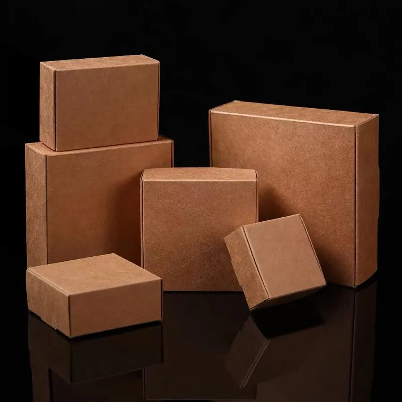 50pcs/lot Brown Kraft Paper Aircraft Gift Boxes Blank Handmade Soap Packing Box,Paper Candy Wedding Party Gift Packaging Boxes