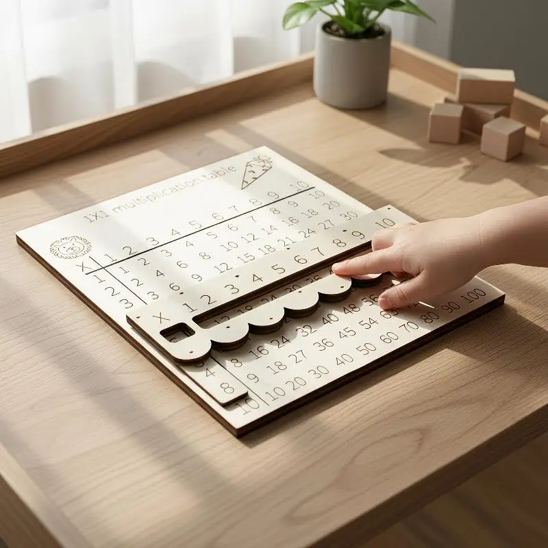 Wooden Multiplication Table Enlightenment Toy Educational Math Teaching Tool for Toddlers Kids Early Learning