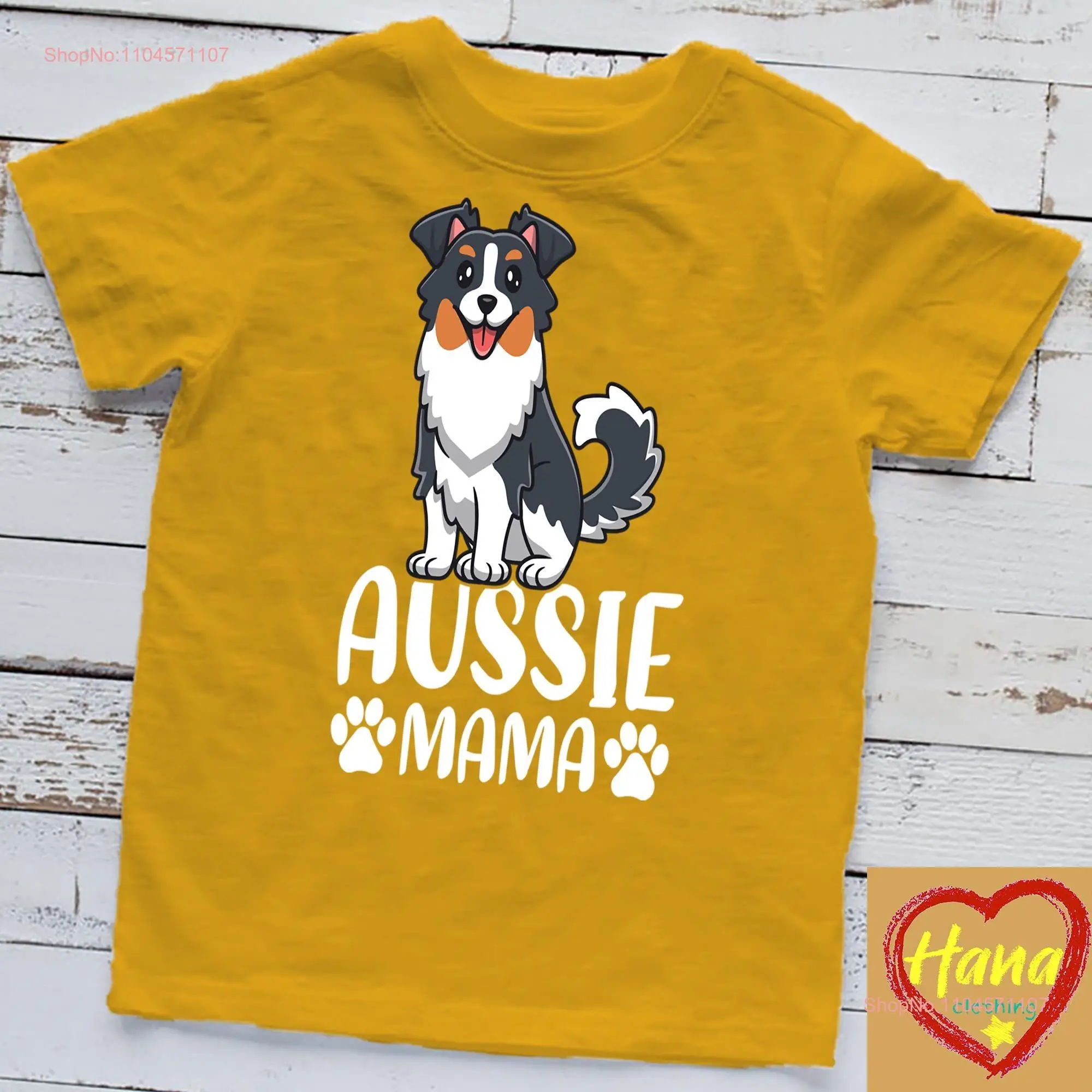 

Aussie Mama Mother's Day T Shirt Australian Shepherd Dog Mom Pullover long or short sleeves