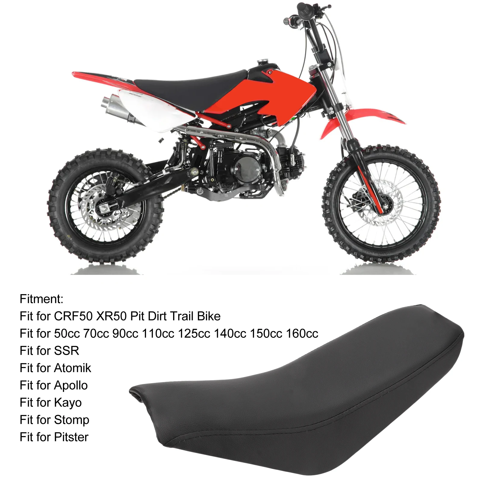 الترابية غطاء مقعد الدراجة دراجة نارية لينة رغوة غطاء مقعد وسادة ل CRF50 XR50 50cc ‐ 160cc حفرة الترابية درب الدراجة دراجة الطرق غير الممهدة غطاء مقعد #6