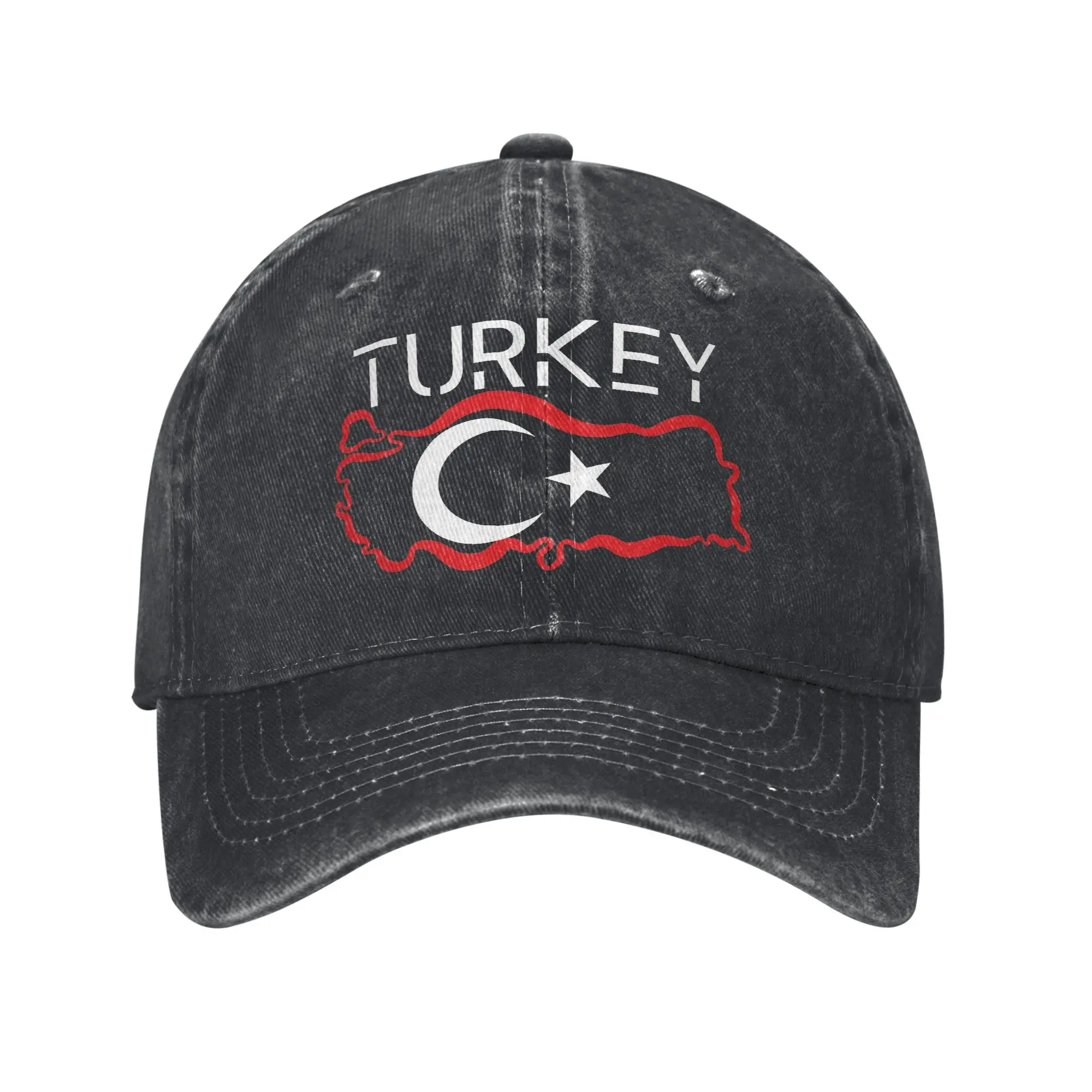 

Turkish Flag Turkey Proud Unisex Baseball Cap Distressed Washed Hats Cap Retro Outdoor Summer Adjustable Fit Headwear