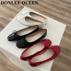 Women Flats Shoes Slip On Flat Casual Loafer Bow Knot Ballet Flat Ballerina Soft Moccasin Classic Brand Solid Color Female Mujer