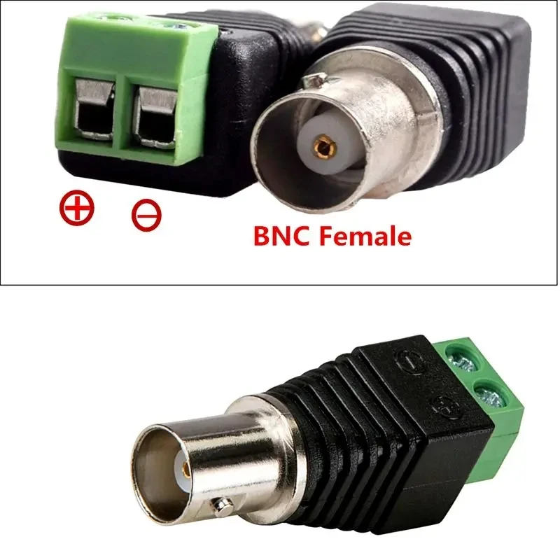 Green BNC Male And Female Adapter Terminal Connector Monitoring Video Q9 Positive And Negative Terminal Post Solderless Plug