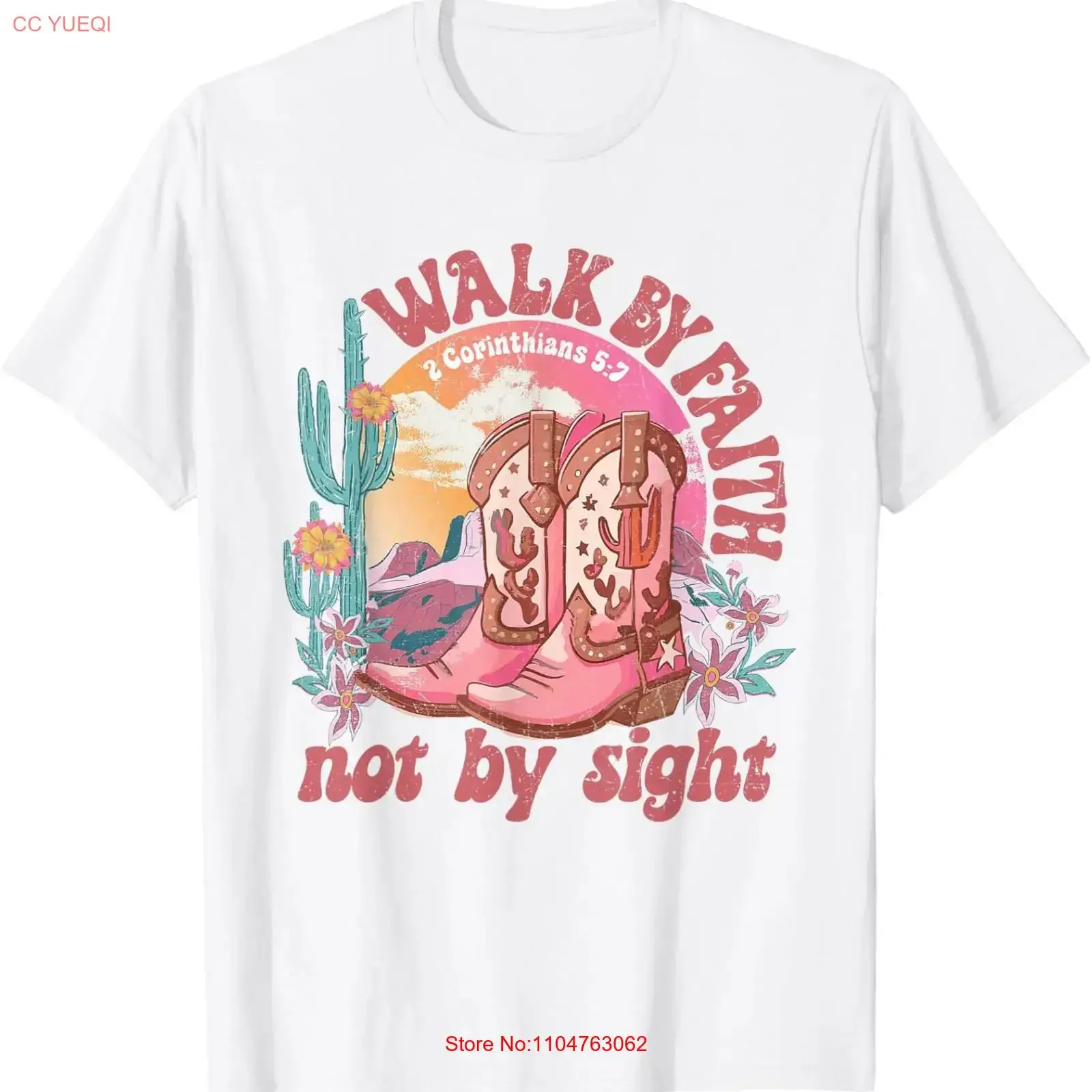Walk By Faith Not Sight Saying Bible Verse T Shirt vintage Washed Breathable homme streetwear Top For Everyday Wear graphic