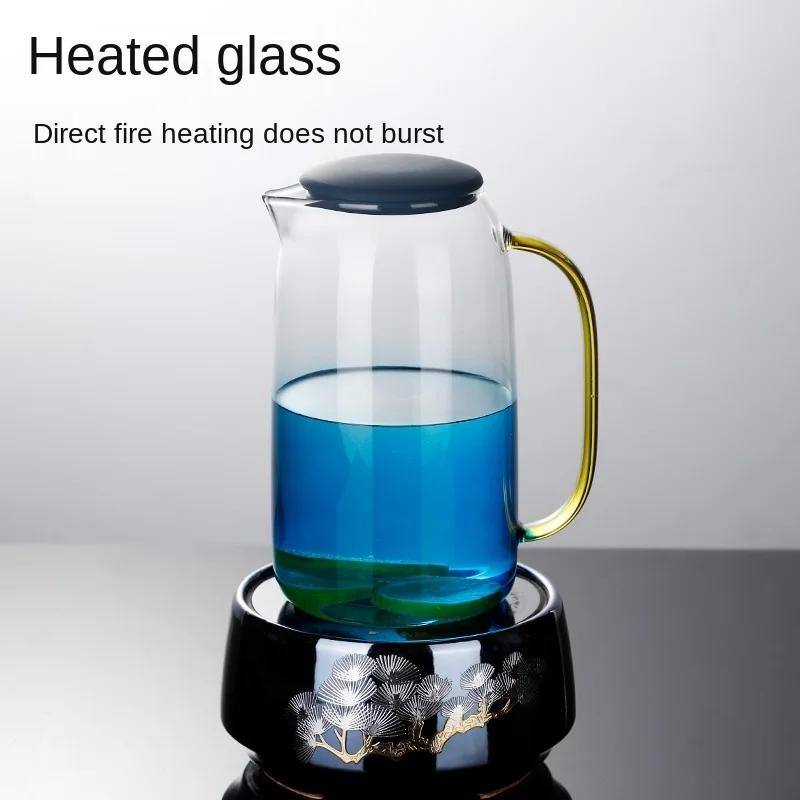 

European Heat-Resistant Tea Cup Home Living Room Large Capacity Glass Blue Mist Water Cup Kettle Drinking Ware Internet Hot Suit