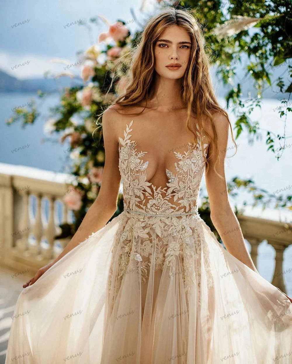 Robes de mariée A-ligne avec appliques en dentelle pour femmes, robes chérie pour les patients, robe de soirée formelle, gracieuse et éducative, quelle que soit la dentelle, 2024