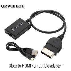 Grwibeou Xbox Naar Hdmi-Compatibele Video Converter Adapter Hd 1080P/720P Met Usb-Stroomkabel Voor Modellen Van Originele Consoles