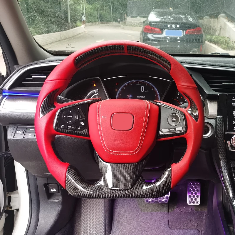 

Модификация рулевого колеса из настоящего карбона для Honda Civic десятого поколения с левым рулем