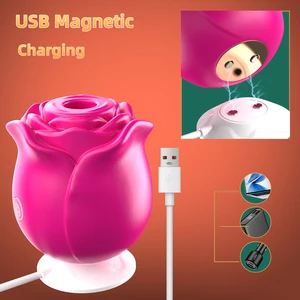 1 Buah 10 Frekuensi Mainan Vibrator Mawar Pengisap Kuat Wanita untuk Wanita Stimulator Vakum Pengisap Klitoris Puting Susu Oral Mainan Seks Wanita 8 mainan seks penjualan terbaik rose - №