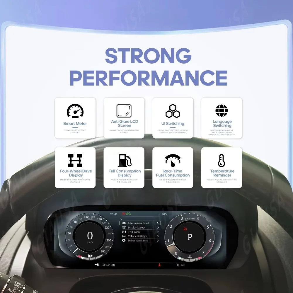 LCD Dashboard For Jaguar F-type 2013 2014 2015 2016-2023 Car Digital Cluster Meter Screen Virtual Cockpit Speedometer Head Unit