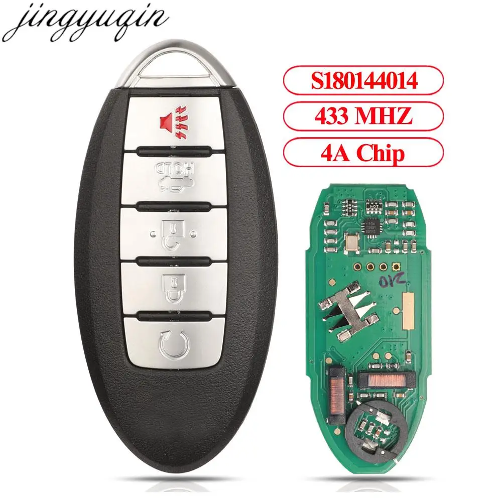 Jingyuqin Remote Car Key Alarm S180144014 285E3-4HK0A 433MHZ 4A Chip For Infiniti Q50 Q60 2016 2017 2018 2019 Keyless Entry