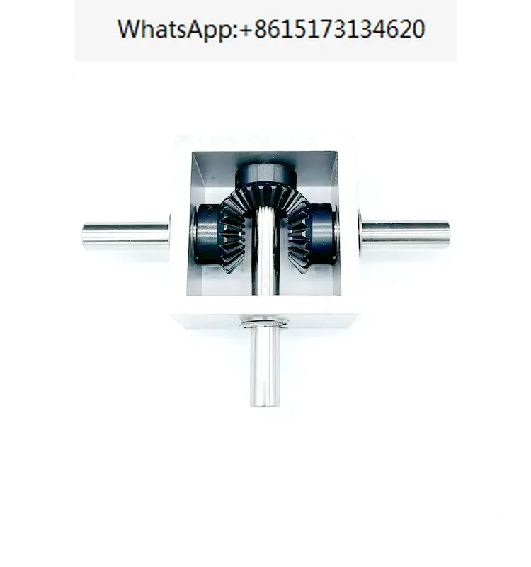 

90 degree right angle bevel gear angle reducer 1 to 1, 1 in 2 out, forward and reverse small reversing gearbox shaft 10mm