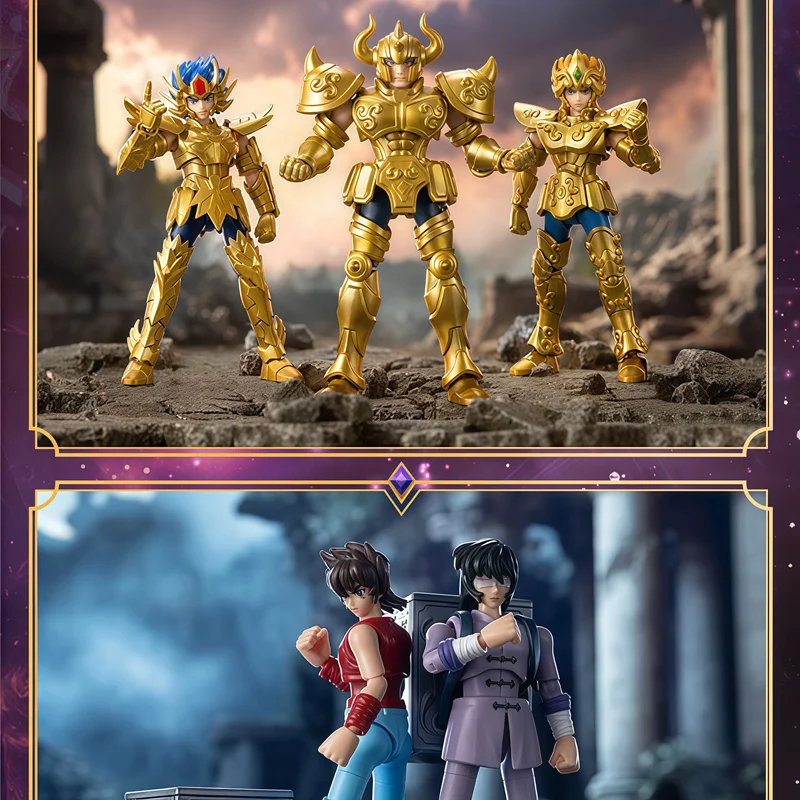Blokees Saint Seiya Galaxy GV03 Aioria Aries Gold Saint ‌   قناع الموت ‌   أثينا ساجيتا توليمي عمل الشكل صندوق أعمى ألعاب الهدايا