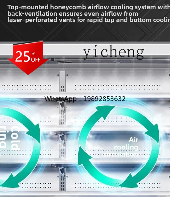 

ZZ stainless steel spray air curtain cabinet commercial display cabinet vegetable fresh-keeping refrigerator