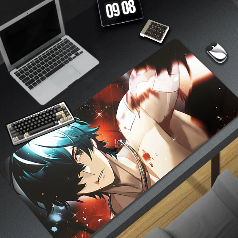 แผ่นรองเมาส์ Zenless Zone Zero Lighter Design Non-Slip Desk Mat อุปกรณ์เสริมสำหรับเล่นเกมขอบเย็บสำหรับบ้านและสำหรับแผ่นรองเมาส์สำหรับเกมเมอร์