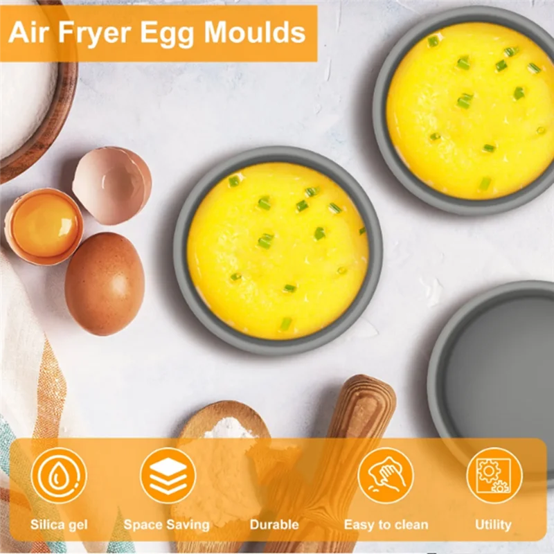 ABVJ-3Pcs Air Fryer Egg Mold Silicone Egg Poacher Cups Nonstick Egg Boiler Mould Cup Microwave Cooker Egg Bite Maker