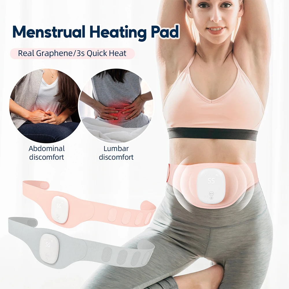 

Smart Graphene Menstrual Heating Pad Period Pain Relief Electric Period Cramp Massager Stomach Abdominal Warm Palace Belt