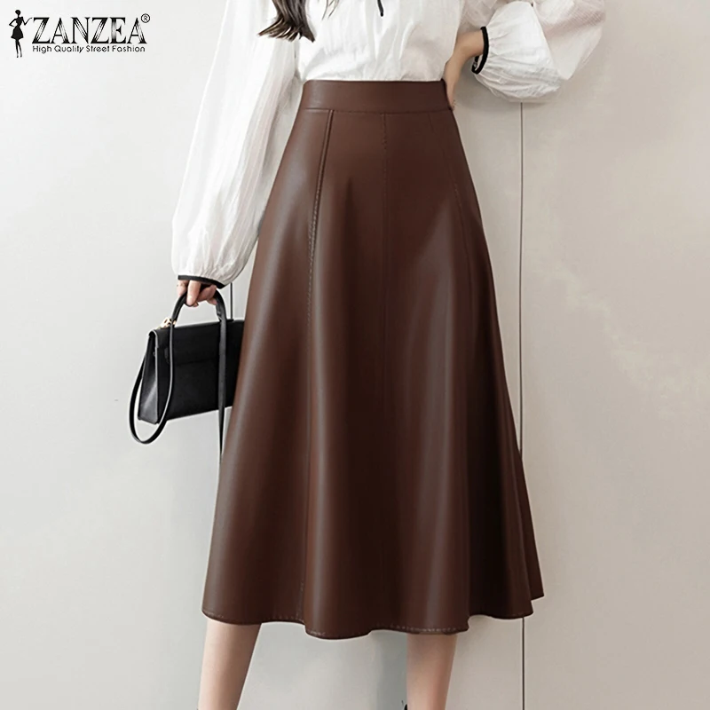 Pu Skirt Leather High-waisted Office - Image 3