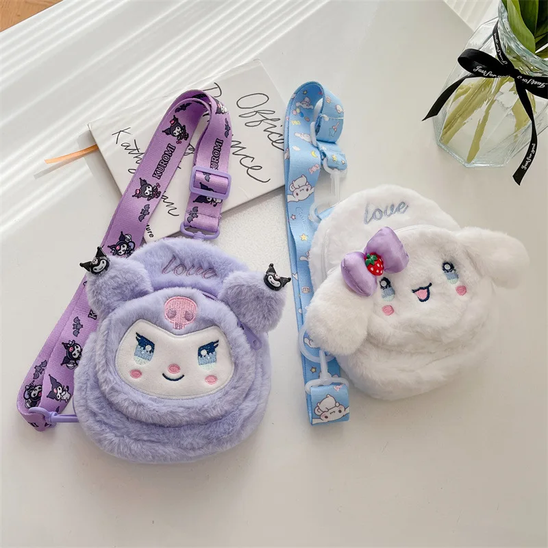 

Sanrioed Mymelody Cinnamoroll Plush Bag Female Messenger Bag Doll Girl Heart Cute Doll Cartoon Bag Shoulder Coin Purse