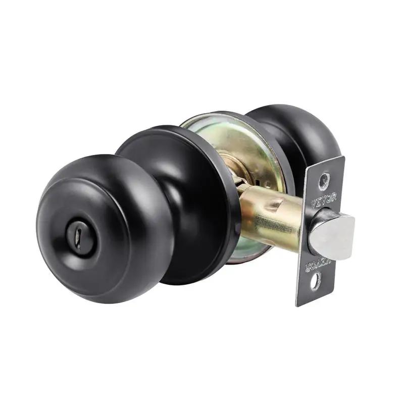 Mattschwarze Kugelgriffe, 6er-Pack für Schlafzimmer, Badezimmer, Zuhause, Innentürbeschläge, Daumendrehgriff, Metall, modernes Design, runde Form, kugelförmiges Set