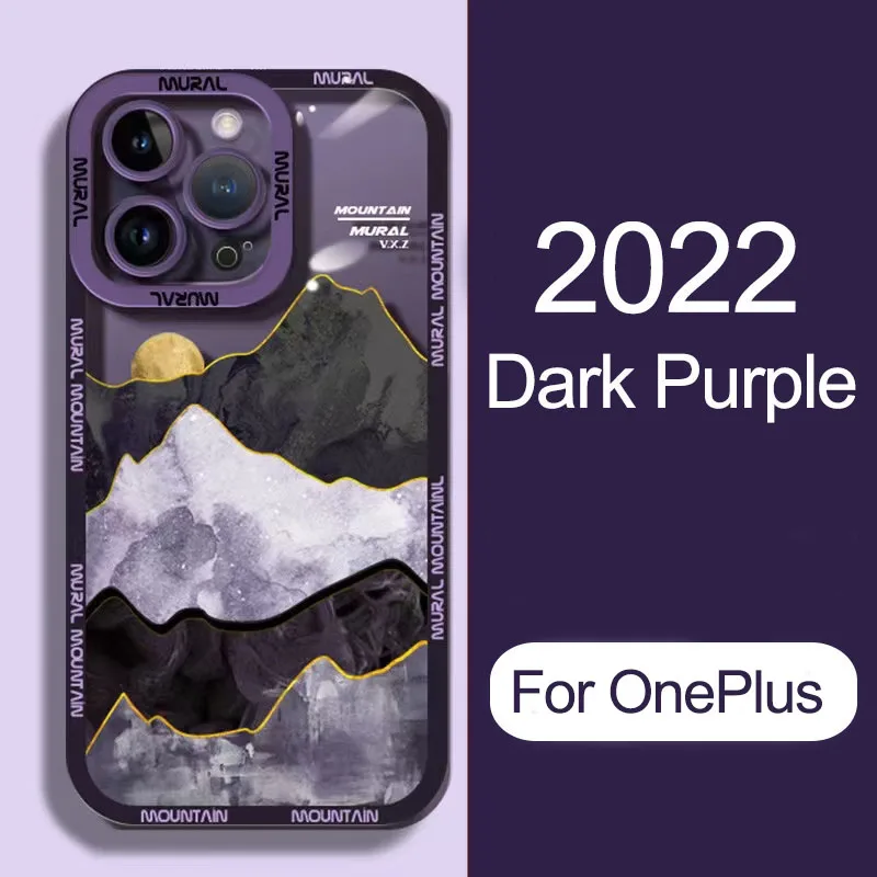 Mountain Mural Scenery Soft TPU Case For OnePlus 8 8T 9 9T 10 Pro 9R 9RT Nord One Plus 1+9R 1+8 1+10Pro Clear Silicone Cover