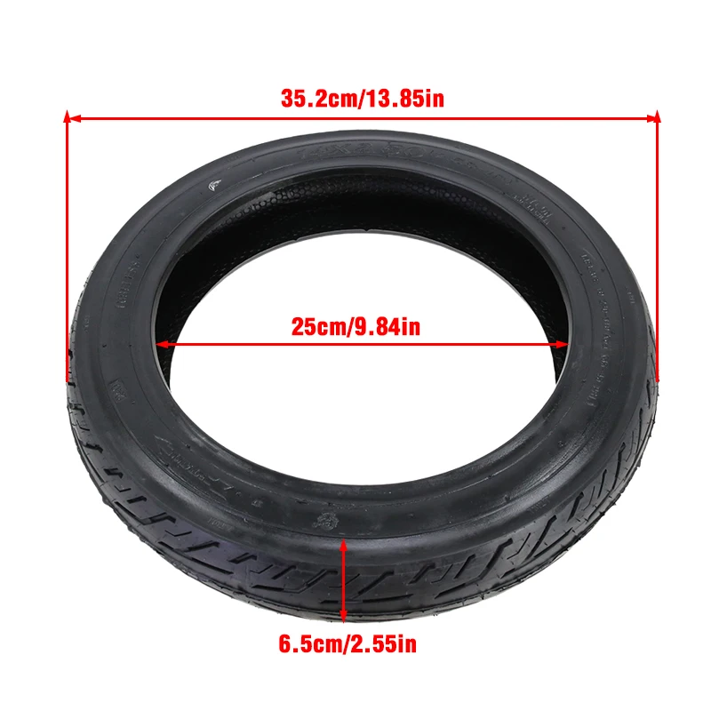 

14X2.50 Vacuum Tire Tubeless Tyre Anti Wear Non-slip Replacement for Electric Scooter E-Bike 2.50-10