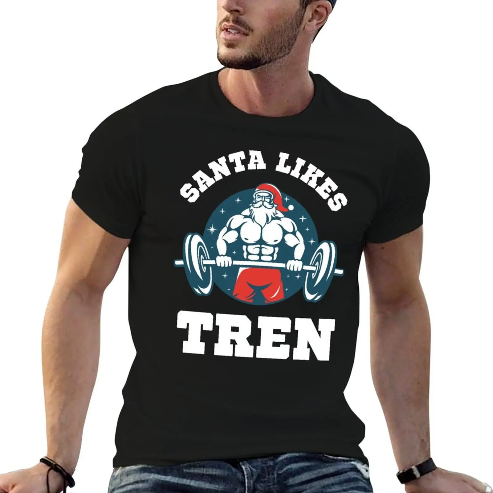 Santa likes Tren T-Shirt t shirt man casual t shirts cotton 100% t shirt for man T-Shirt