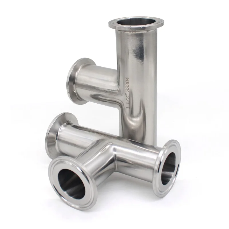 OD19mm-102mm Pipe OD 50.5-119MMSS304 316L Stainless Steel Sanitary Tee Fitting Suitable For 1.5 \