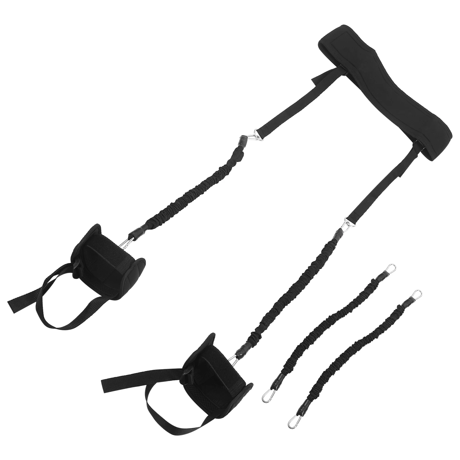 

Fitness Resistance Boxing Set 4 Latex Tubes 2 Ankle Straps Black Cloth Leg Hip Workout Gym Home Office Portable Reusable