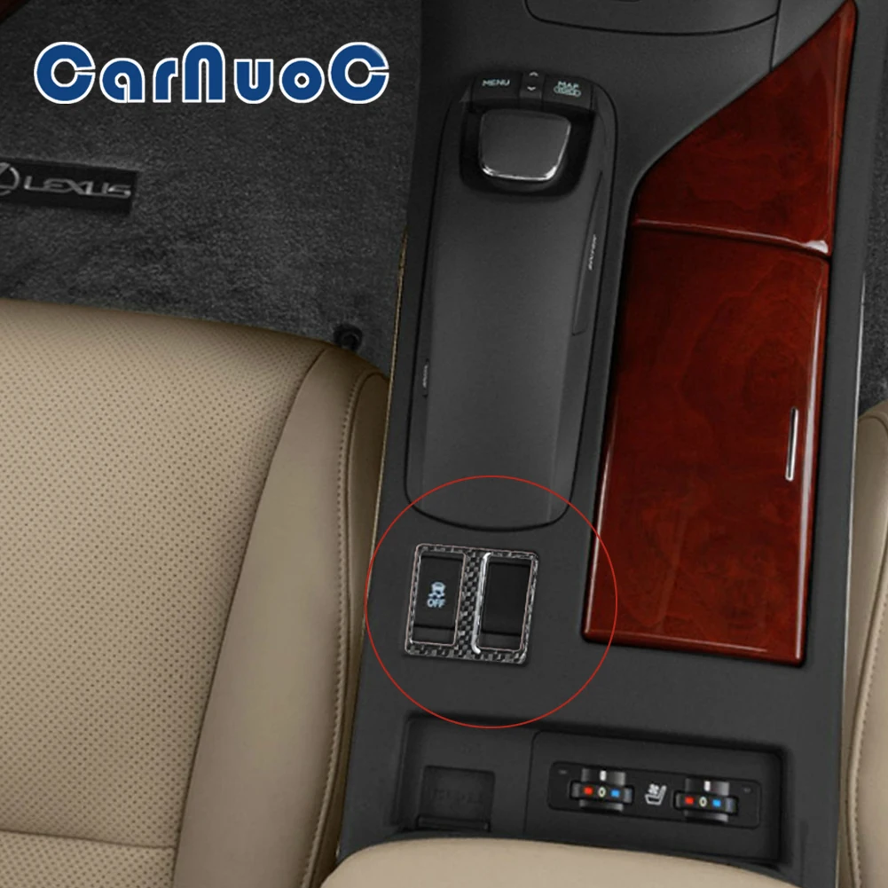 Car Carbon Fiber Stickers Seat Heating Control Decorative For Lexus RX350 RX450H 2010 2011 2012 Accessories Interior Moulding