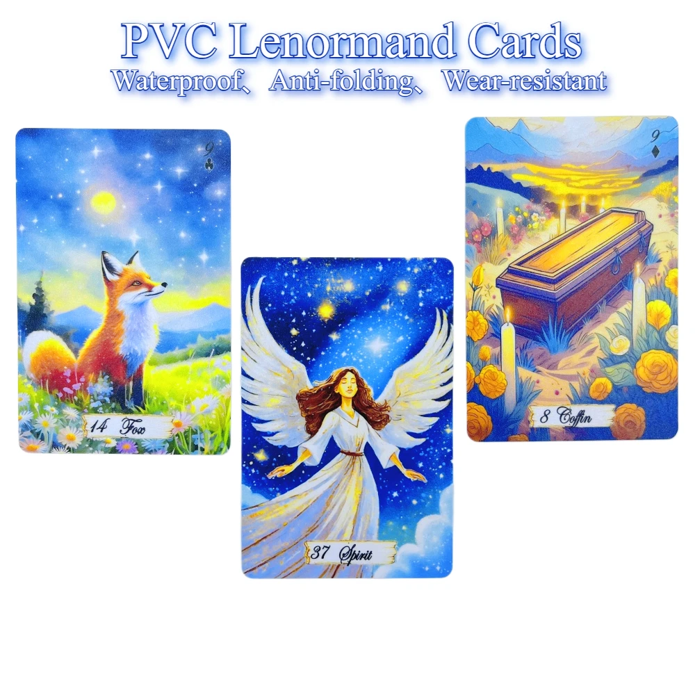 Original Genuine Pastoral Lenormand Cards Deck Oracle Divination Predict Future Party Board Game 42 PVC Waterproof Renowned Card