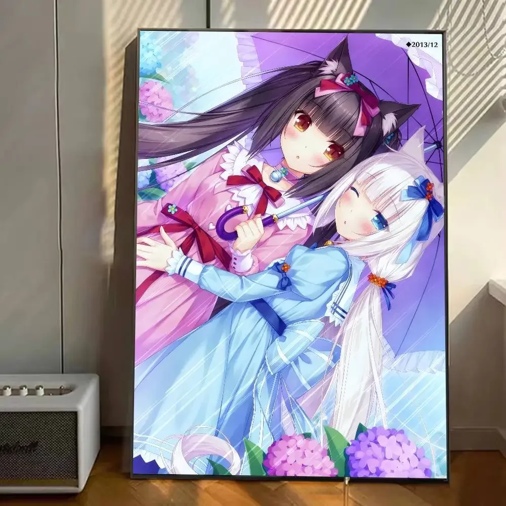 Nekopara أنيمي الشوكولاته Kawaii الفانيليا الساخن GalGame لطيف ملصق ملصقات الفن جداريات حائطية ديكور لعبة غرفة ديكور الهدايا HD اللوحة